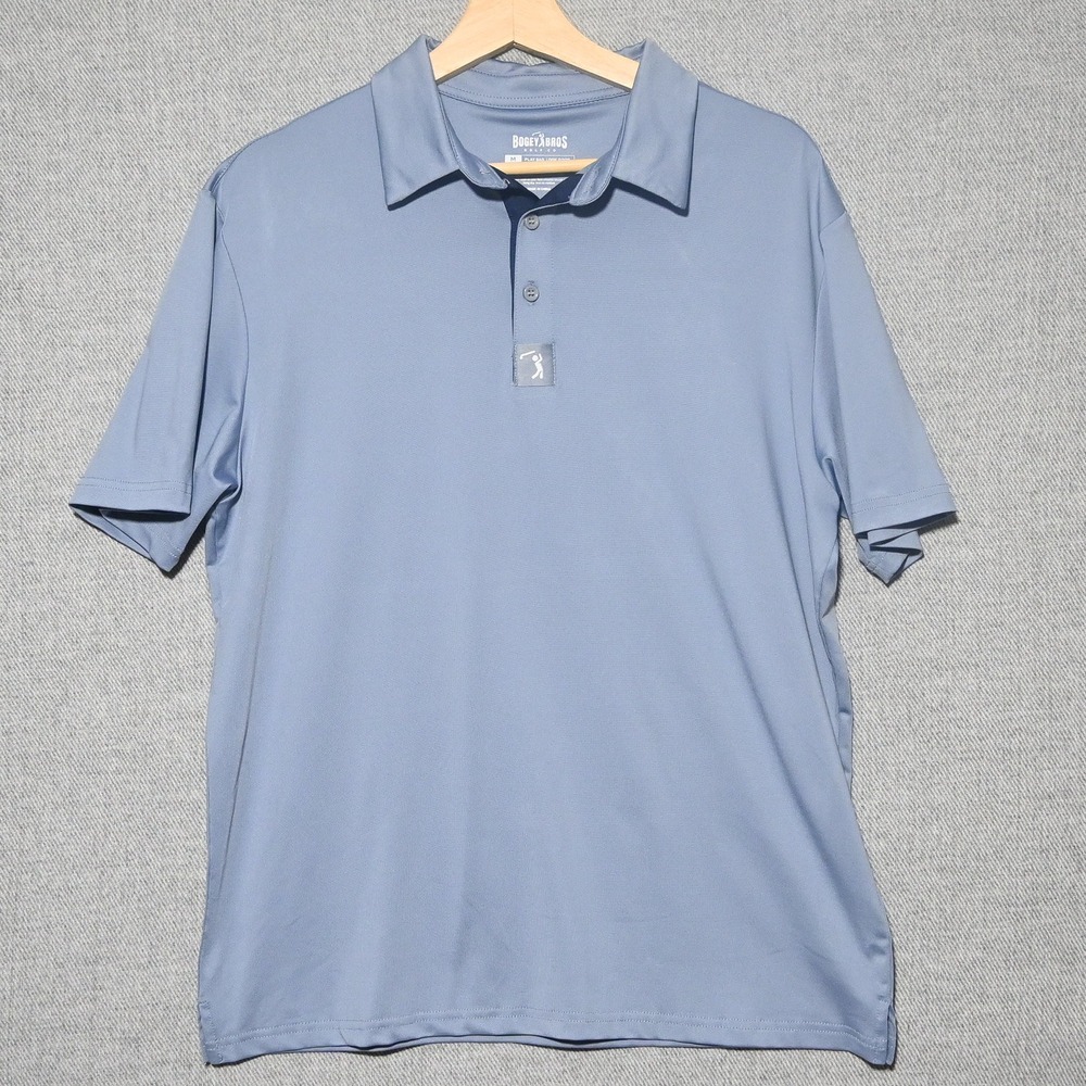 Bogey Bros Golf Polo Mens Short Sleeve Stretch Performance Medium Blue